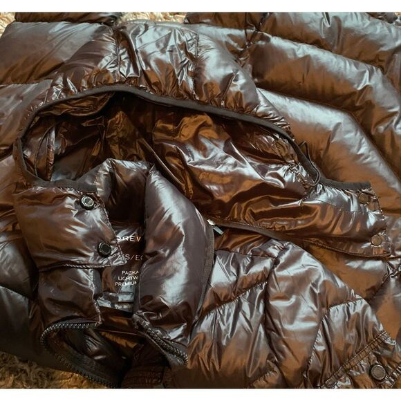 Andrew Marc Loden packable puffer DOWN Shiny Black Long Coat Jacket sz XS - Picture 10 of 10